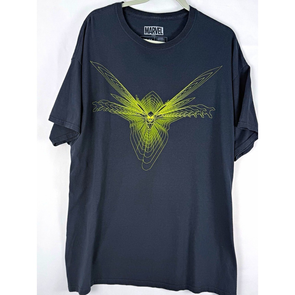 Marvel The Wasp Men's 2XL Black Neon Graphic T Shirt Loot Wear Superhero Tee